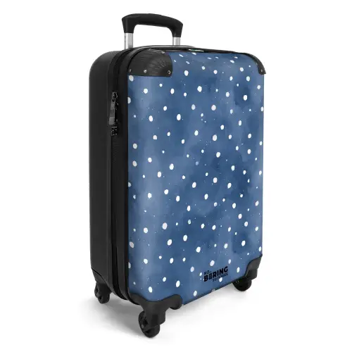 Stippen patroon blauw NBS - Handbagage koffer - Kinderen Unisex middel -productfoto_3d