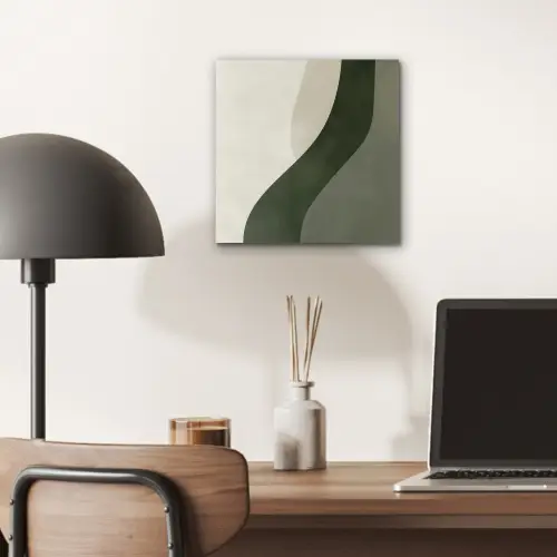 Japandi - Groen - Abstract - Modern aluminium wit klein -sfeer5
