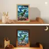 Dino - Lava - Groen - Jongens Light Box met kabel (Kinderlampje) klein -sfeer3_kind