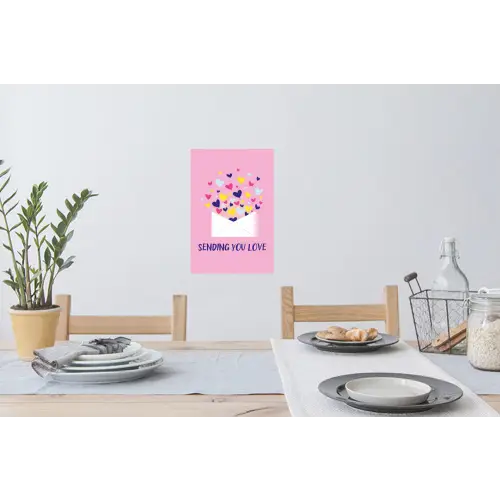 Envelop - Love - Hartjes - Valentijn Muursticker klein -eettafel