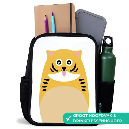 Dierenportret - kat - kinderen Rugzak - Zwart middel -inhoud_NL