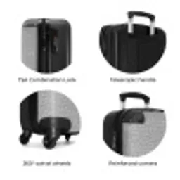 Grijze reptielenhuidstructuur NBS - Handbagage koffer - Volwassenen Unisex middel zzzzzzzbolletjes_ENG