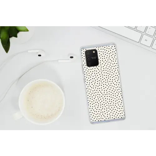 Valentijn - Liefde - Zwart - Wit Telefoonhoesje Samsung Galaxy S10 Lite klein 364 -oordopS10Lite