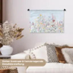 Weidebloemen - Illustratie - Kleurrijk Wandkleed katoen klein -tsfeer1_DE