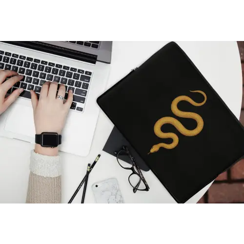 Slang - Minimalistisch - Goud laptophoes neopreen klein -bureau