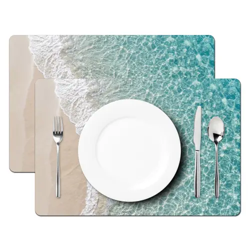 Kust - Zand - Blauw Placemat vinyl groot -zzsfeer2_Kitchenyeah-website
