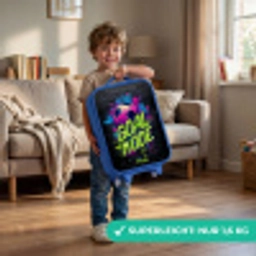 Neon - Graffiti - Voetbal - Kleurrijk Kinderkoffer - Blauw klein -sfeer2_DE