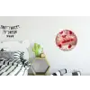 Aardbei - Taart- Eten - Roze Wandcirkel aluminium klein -kinderkamer