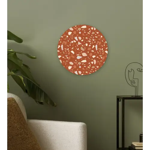 Terrazzo - Patroon - Klei Wandcirkel plexiglas klein 852 -sfeer3