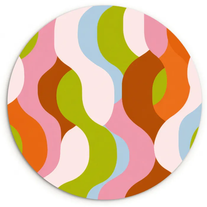 Abstract - Vormen - Roze Wandcirkel kunststof plaat 5mm dik klein -3d