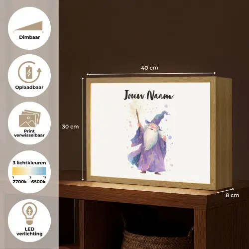Tovenaar - Magie - Paars Light Box met batterij (Wandlamp kind) middel -USP_websiteoverzichtNL