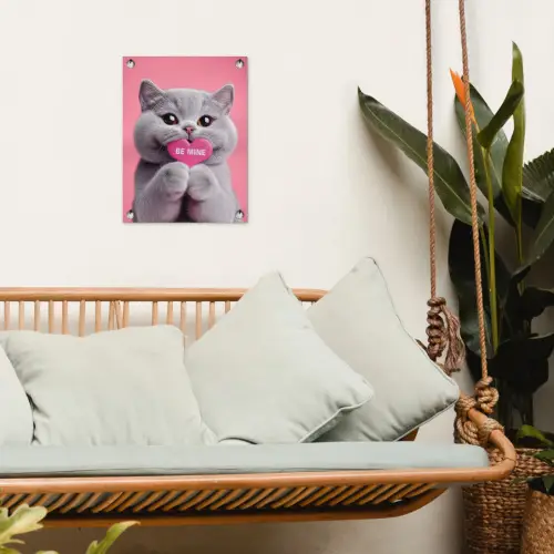 Kat - Valentijn - Roze - Liefde tuinposter los doek klein -sfeer7