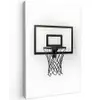 Basketbalbord - Minimalistisch - Zwart Tuinposter op houten frame 2 cm dik klein -3d