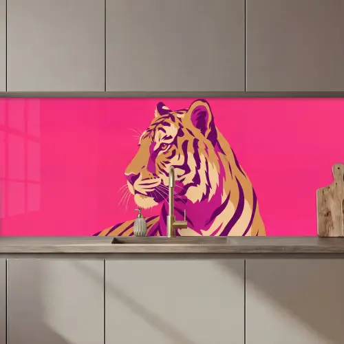 Tijger - Modern - Neon keuken achterwand 2 middel zz_3dshopping