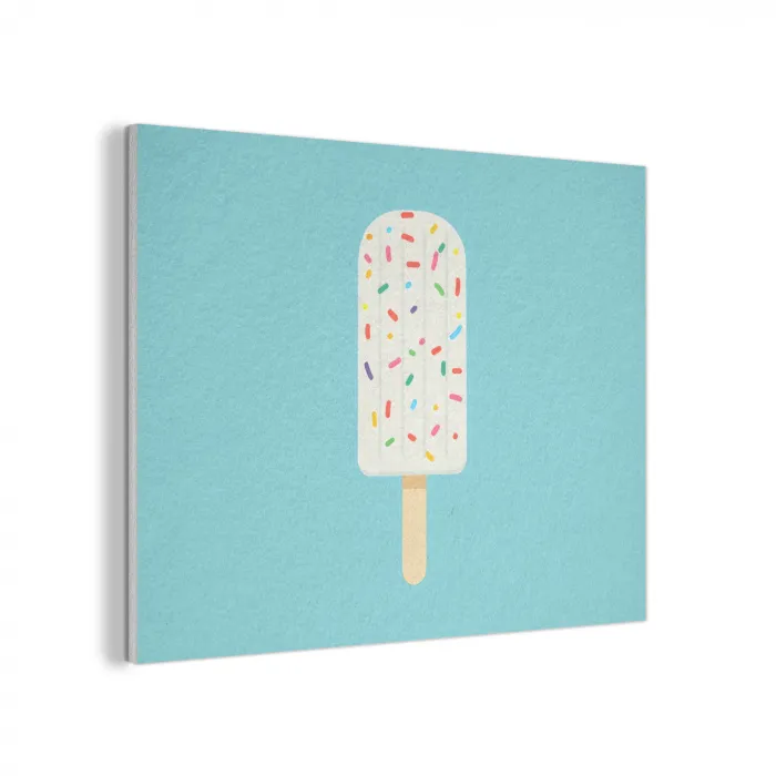 Ijsje - Stokje - Sprinkles - Lichtblauw PET vilt klein -3d