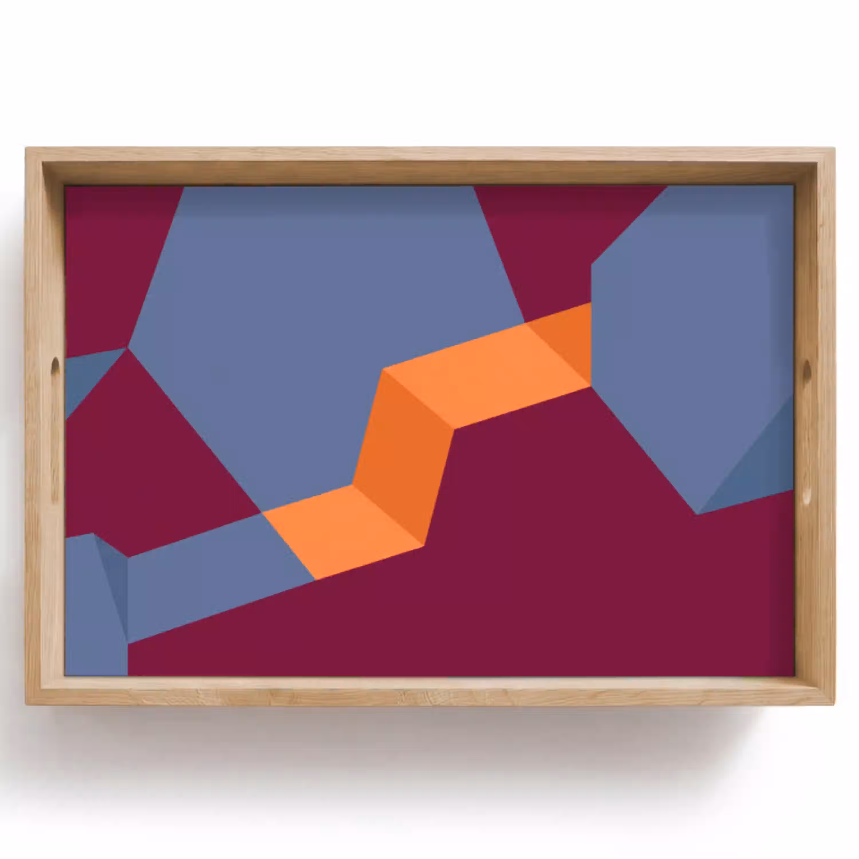Abstract - Vormen - Modern - Blauw - Oranje Dienblad Rechthoek middel -z3d_shopping