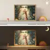 Giraffe - Jungle - Bloemen Light Box met batterij (Wandlamp kind) middel -sfeer3_kind