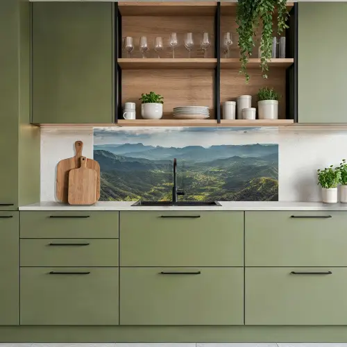 Landschap - Vallei - Groen keuken achterwand 2 middel -sfeer3