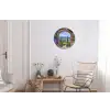Doorkijk - Toscane - Landschap - Poort Wandcirkel aluminium klein -woonkamer