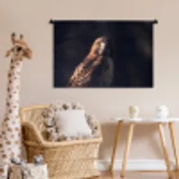 Roofvogel - Buizerd - Bruin Wandkleed katoen middel -wsfeer5_kind