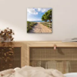 Strand - Zandpad - Oceaan - Natuur aluminium wit klein -sfeer3