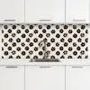 Grafisch - Madeliefjes - Zwart - Beige keuken achterwand 2 middel 871 -3d