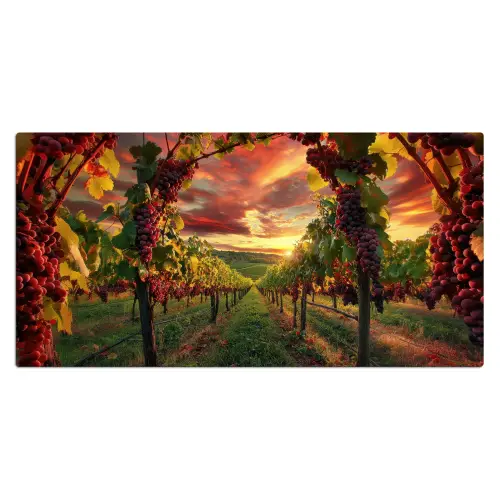 Wijngaard - Druiven - Zonsondergang Muismat XXL klein -3d_leeg