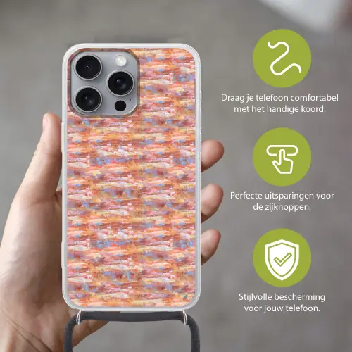 Vloeiend - Olie - Verf - Kleur Hoesje iPhone 16 Pro Max met koord klein 804 -sfeer2_NL