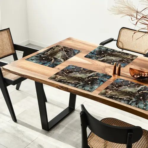 Marmer - Goud - Groen Placemat vinyl groot -zzsfeer4_Kitchenyeah-website