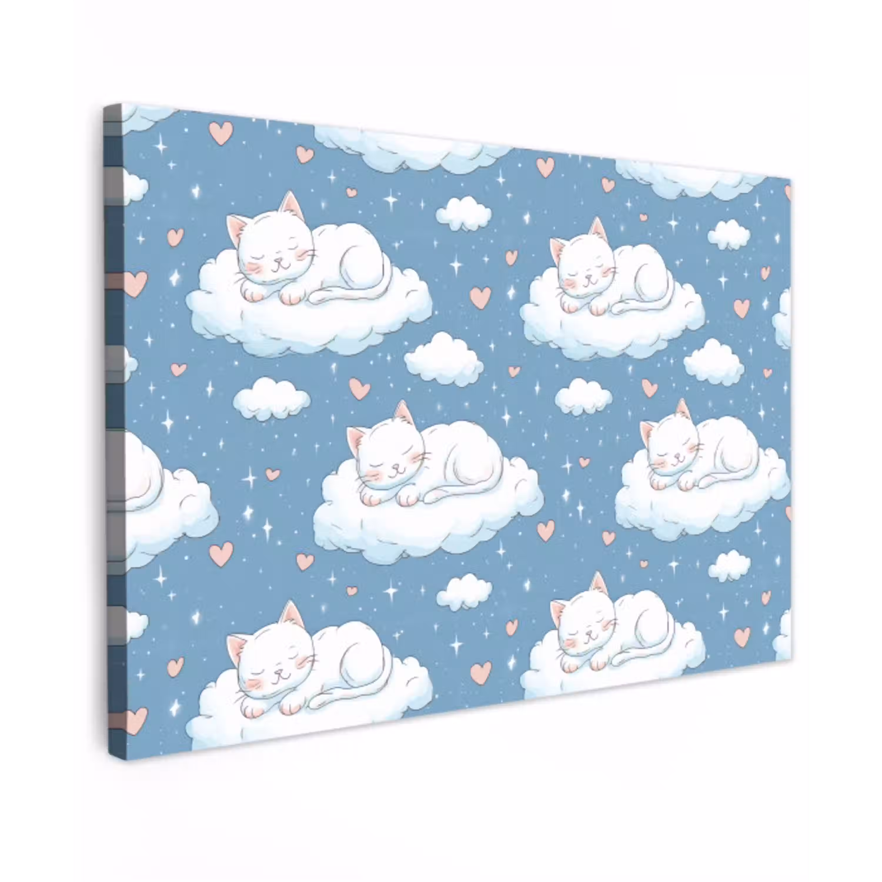 Kitten - Wolken - Blauw canvas 2cm klein 34 -z3d