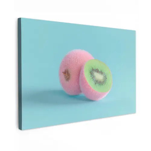 Kiwi - Blauw - Surrealistisch canvas 2cm klein -z3d