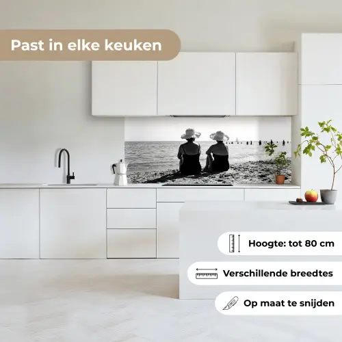 Vrouwen - Zonnehoed - Strand - Zwart - Wit keuken achterwand 2 middel -sfeer4_NL