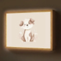 Hond - Gevlekt - Bruin Light Box met batterij (Wandlamp) middel -z3d_website