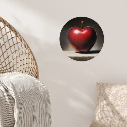 Apple - Hart - Rood Wandcirkel behangsticker klein -sfeer4