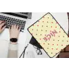 Nice - Stippen - Roze - Geel laptophoes neopreen klein -bureau