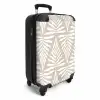 Patroon van bladeren in beige met wit NBS - Handbagage koffer - Kinderen Unisex middel -productfoto_3d