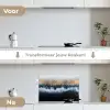 Abstract - Goud - Luxe - Blauw keuken achterwand spatscherm klein -voor_na_NL