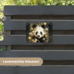 Panda - Pandabeer - Wilde dieren - Natuur - Bloemen tuinposter los doek klein -sfeer3