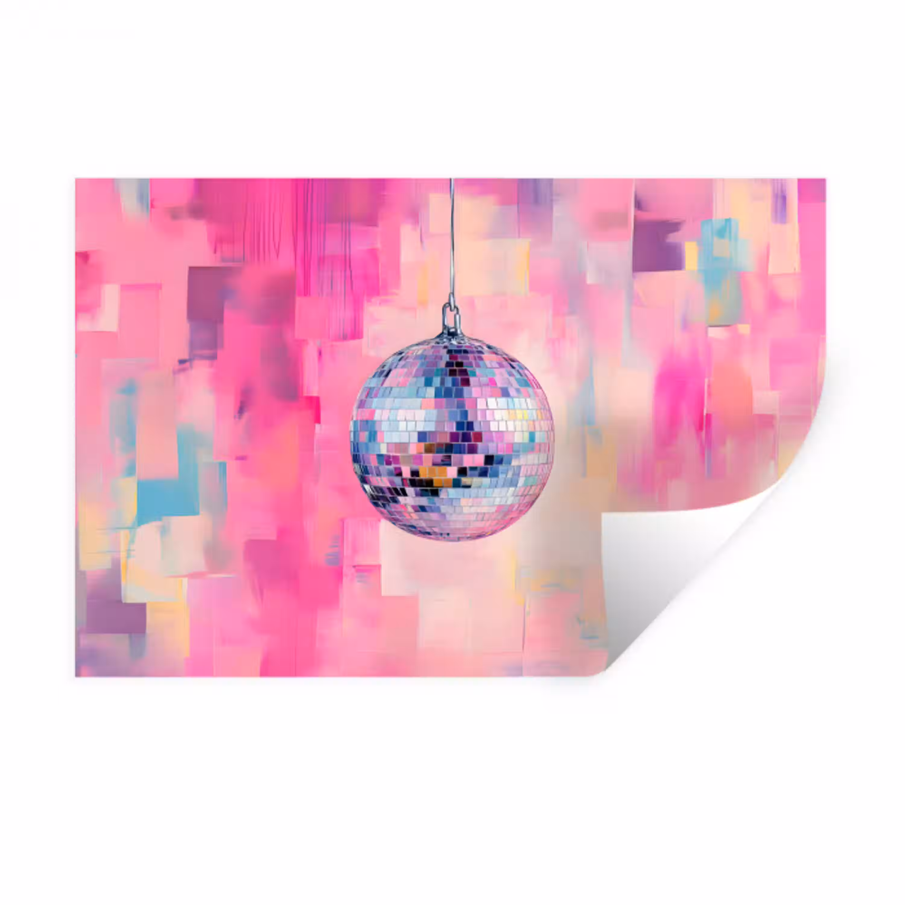 Discobal - Pink - Verf Muursticker klein -3d