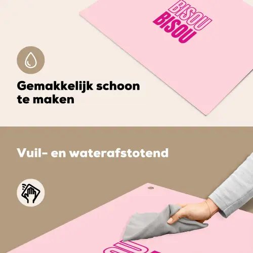 Bisou - Roze - Minimalistisch Inductie beschemer met haakjes klein -ky-schoon-nl