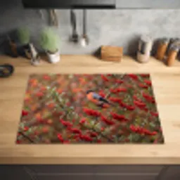 Goudvink - Bessen - Herfst - Natuur - Kleurrijk Inductie beschermer vinyl 3mm klein -sfeer5