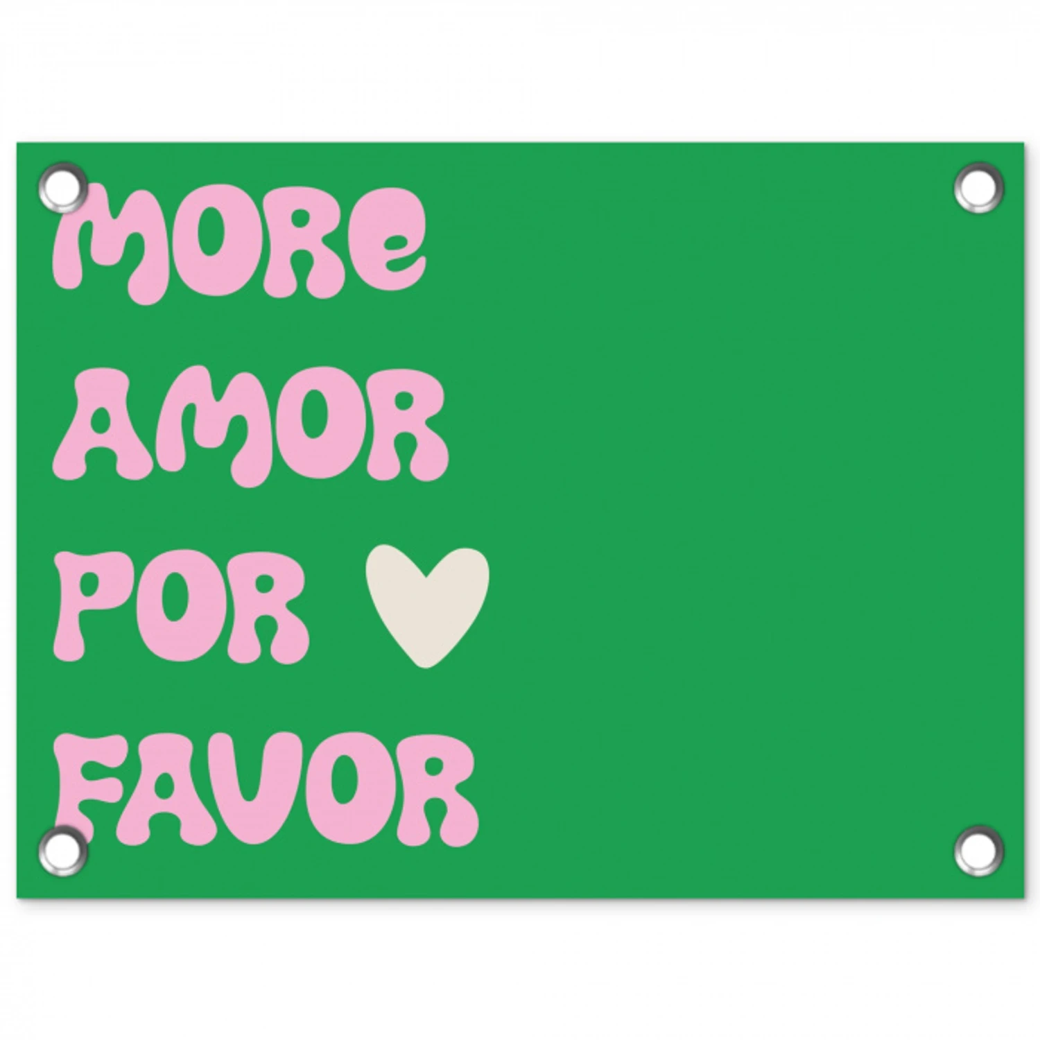 Amor - Valentijn - Groen - Tekst tuinposter los doek klein -3d