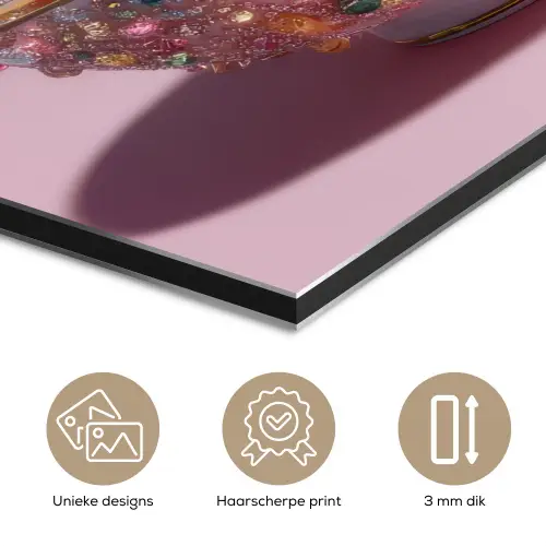 Noodles - Edelstenen - Stokjes - Roze aluminium wit klein -closeup_NL