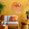 Drank - Oranje - Glitter - Disco Wandcirkel Organisch Aluminium middel -sfeer4