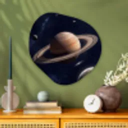 Planeten - Saturnus - Ruimte Wandcirkel Organisch Aluminium middel -sfeer2