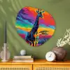 Giraffe - Savanna - Lucht - Gekleurd Wandcirkel Organisch Plexiglas middel -sfeer2