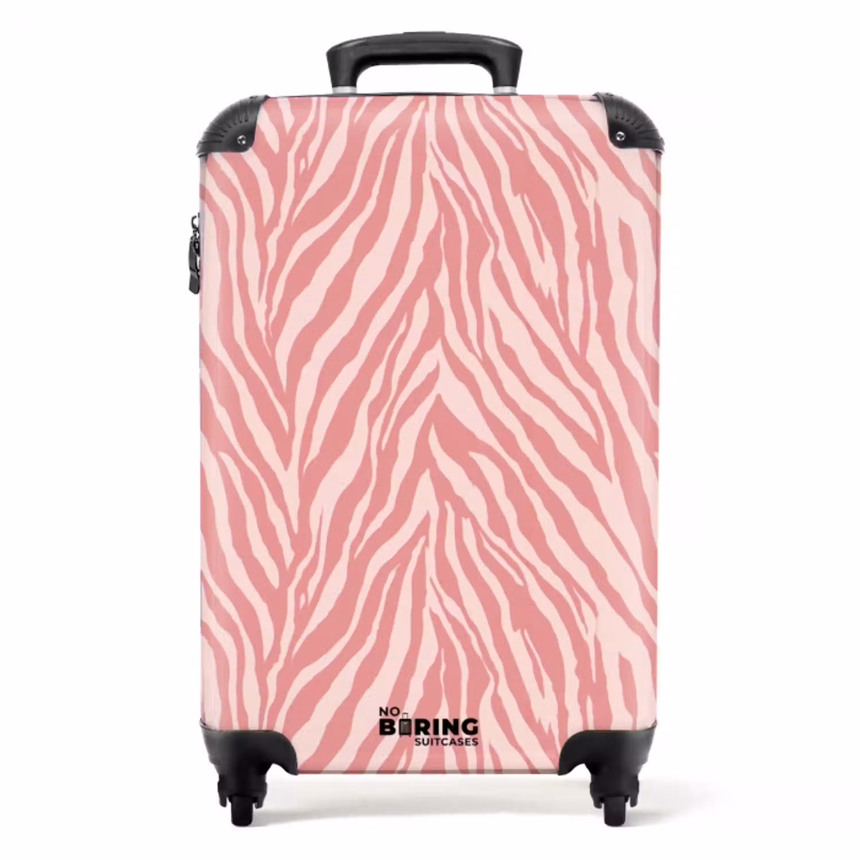Zebra - Print - Roze NBS - Handbagage koffer - Volwassenen Unisex middel -productfoto_recht