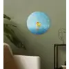 Bubbels - Badeend - Geel Wandcirkel kunststof plaat 5mm dik klein -sfeer3