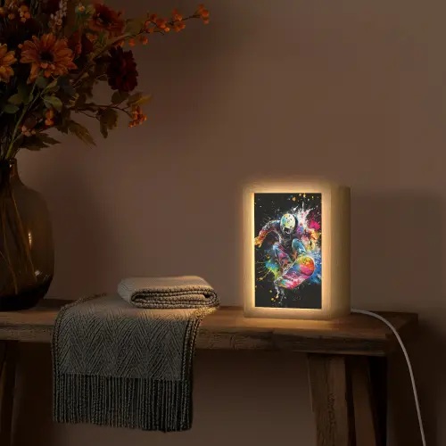 Graffiti - Sport - Snowboarden - Wintersport Light Box met kabel (Tafellamp) klein -sfeer4