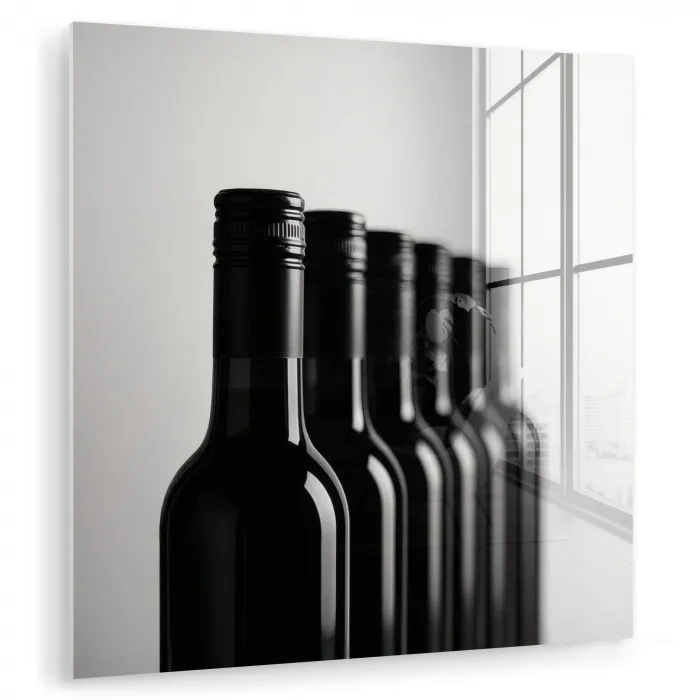 Wijnflessen - Zwart - Minimalistisch plexiglas 5mm klein -zzzproduct_nieuw
